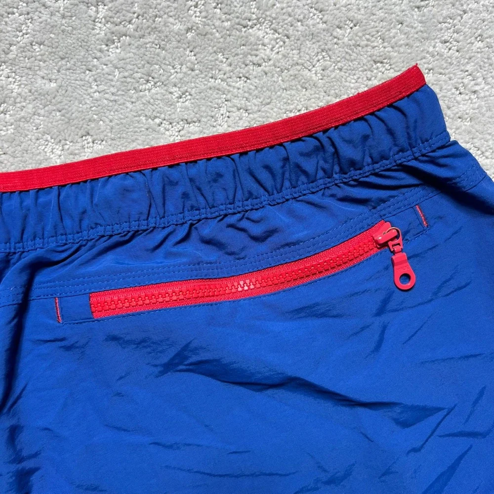 Duluth Trading Co Grab Shorts Mens 2XL Blue Red‎ Swim Trunks Board Mesh Lined